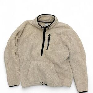 Pink brand white fleece‎ jacket with black accents WOMEN SIZE XS